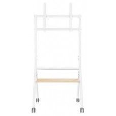 SOPORTE AISENS SUELO RUEDAS BANDEJA PANTALLA 80KG 37-86 BLANCO MADERA