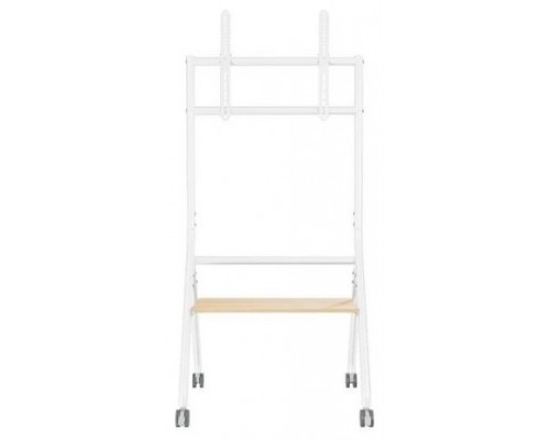 SOPORTE AISENS SUELO RUEDAS BANDEJA PANTALLA 80KG 37-86 BLANCO MADERA