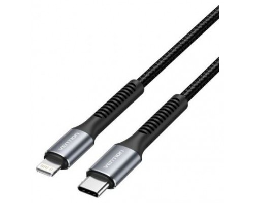 CABLE USB-C A LIGHTNING TRENZADO 1 M NEGRO VENTION