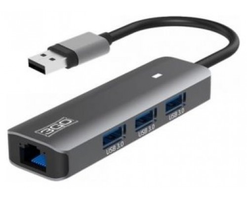 HUB 3 PUERTOS USB 3.0 + ETHERNET 3GO