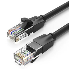CABLE DE RED LATIGUILLO RJ45 CAT.6 UTP AWG26 0.3 M NEGRO VENTION