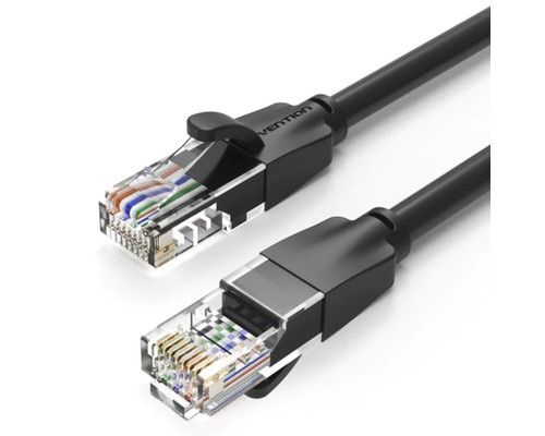 CABLE DE RED LATIGUILLO RJ45 CAT.6 UTP AWG26 0.3 M NEGRO VENTION