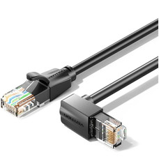 CABLE DE RED LATIGUILLO RJ45 CAT.6 UTP ACODADO 90&ordm; AWG26 5 M NEGRO VENTION