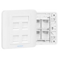 PLACA DE PARED TIPO 86 4 PUERTOs RJ45 BLANCO VENTION