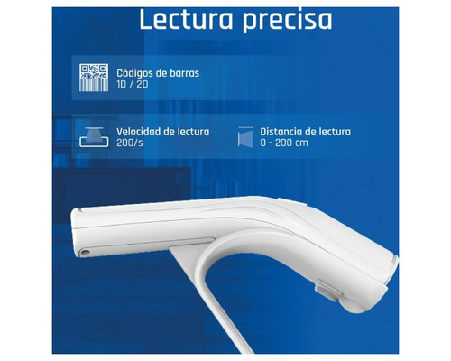 iggual Lector código barras 2D USB botón blanco-IA6 iggual Lector código barras 2D USB botón blanco