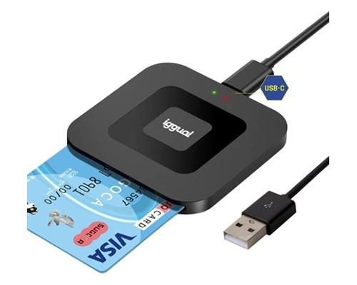 iggual Lector DNI SIP tarjetas ID USB-A / tipo C-IA2 iggual Lector DNI SIP tarjetas ID USB-A / tipo C