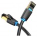 CABLE DE RED LATIGUILLO RJ45 CAT.8 SFTP AWG28 0.5 M NEGRO VENTION