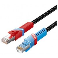 CABLE DE RED LATIGUILLO RJ45 PARA JUEGOS CAT.8 SFTP AWG26 1 M NEGRO VENTION