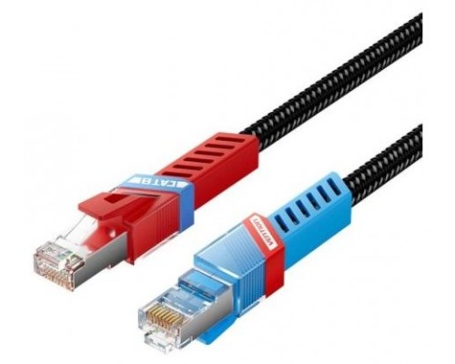 CABLE DE RED LATIGUILLO RJ45 PARA JUEGOS CAT.8 SFTP AWG26 1 M NEGRO VENTION