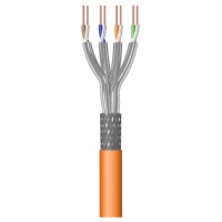 CABLE DE RED CAT 7 S/FTP AWG23/1 CU DE 100 METROS CUBIERTA LSZH NARANJA.