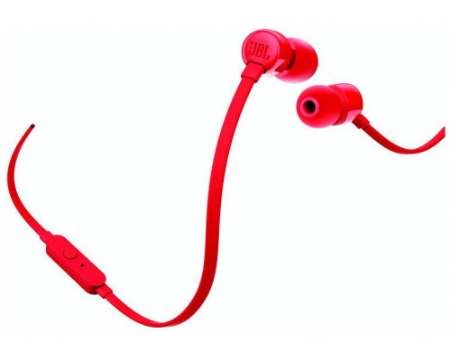 AURICULARES INTRAUDITIVOS JBL T110 CON MICRÓFONO JACK 3.5 ROJO