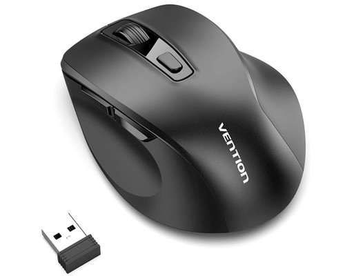 RATON ERGONOMICO INALAMBRICO KTMB0 NEGRO VENTION