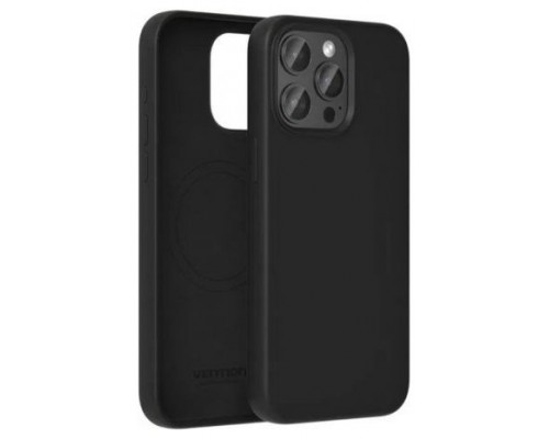 FUNDA SILICONA MAGSAFE IPHONE 15 PRO MAX NEGRO VENTION