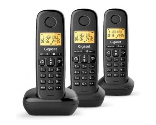 Gigaset Basic 100 Inal&aacute;mbrico DECT Negro Trio
