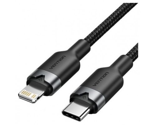 CABLE 2.0 USB-C A LIGHTNING 1 M NEGRO VENTION