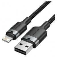 CABLE 2.0 USB A LIGHTNING TRENZADO 1 M NEGRO VENTION