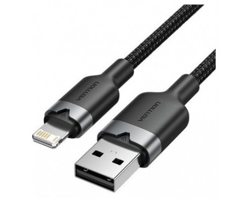 CABLE 2.0 USB A LIGHTNING TRENZADO 1 M NEGRO VENTION