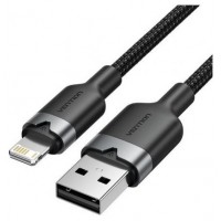 CABLE 2.0 USB A LIGHTNING TRENZADO 2 M NEGRO VENTION