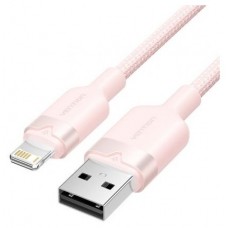 CABLE 2.0 USB A LIGHTNING TRENZADO 1 M ROSA VENTION