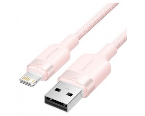 CABLE 2.0 USB A LIGHTNING TRENZADO 1 M ROSA VENTION