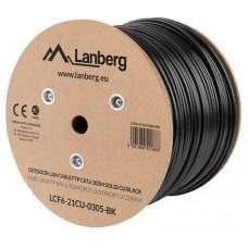 BOBINA CAT.6 LANBERG OUTDOOR FTP RJ45 SOLIDO COBRE FLUKE TESTED AWG24 305M NEGRO