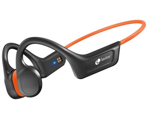 LEOTEC AURICULARES CONDUCCION OSEA IPX7 Naranja- Bateria 230mAh - Llamadas