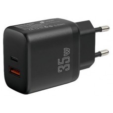 CARGADOR LEOTEC 35W 1 USB C PD+1 USB A NEGRO COMPATIBLE CON APPLE Y SAMSUNG