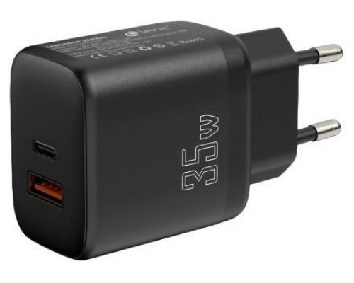 CARGADOR PARED/VIAJE USB-C PD+ 1 USB-A 35W NEGRO LEOTEC