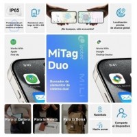 LEOTEC EASY TAG DUAL IOS Y ANDROID BLANCO + LLAVERO MARRON