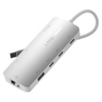 HUB 8 PUERTOS 8K PRO USB-C 140W GRIS LINQ