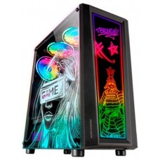 CAJA ATX GAMING MARS GAMING MC-ART NEGRO BLACK LATERAL Y FRONTAL PERSONALIZABLE