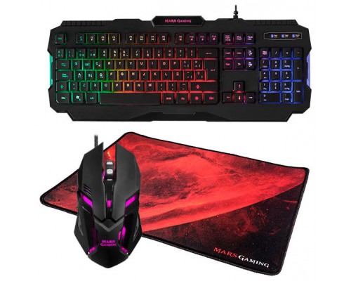 TECLADO+RATON+ALFOMBRILLA MARS GAMING MCP118 GAMING COMBO RGB