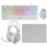 KIT COMBO PACK 4EN1 RGB MCP124 PRO BLANCO MARS GAMING