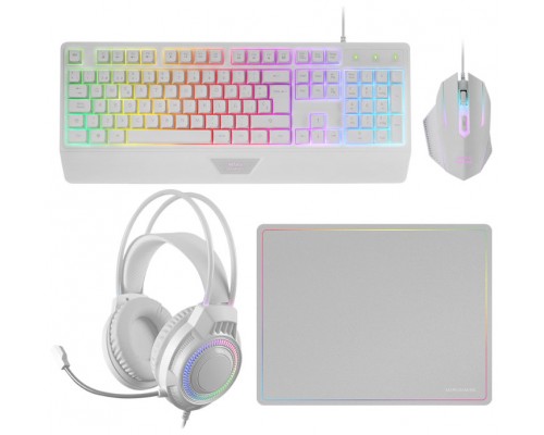 KIT COMBO PACK 4EN1 RGB MCP124 PRO BLANCO MARS GAMING