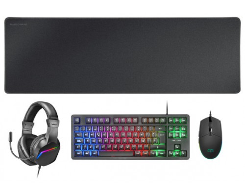 MARS GAMING Combo Gaming MCP-RGB3 4EN1 Negro