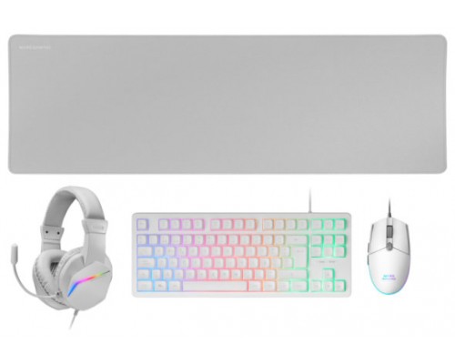 MARS GAMING Combo Gaming MCP-RGB3W 4EN1 BlancO