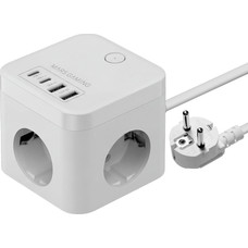 CARGADOR CUBO 3xAC + 2xUSB-C + 2xUSB-A 35W PD+GaN TYPE-F BLANCO MARS GAMING-AA7 CARGADOR CUBO 3xAC + 2xUSB-C + 2xUSB-A 35W PD+GaN TYPE-F BLANCO MARS GAMING
