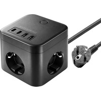 CARGADOR CUBO 3xAC + 2xUSB-C + 2xUSB-A 35W PD+GaN TYPE-F NEGRO MARS GAMING-3AA CARGADOR CUBO 3xAC + 2xUSB-C + 2xUSB-A 35W PD+GaN TYPE-F NEGRO MARS GAMING