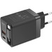 CARGADOR USB PARED USB-C + USB-A GaN 65W NEGRO MARS GAMING