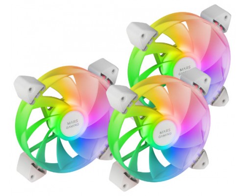 KIT 3 VENTILADORES AUXILIAR A-RGB 120MM MF-3R BLANCO MARS GAMING