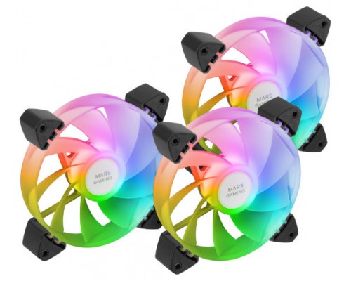 KIT 3 VENTILADORES AUXILIAR A-RGB 120MM MF-3R NEGRO MARS GAMING