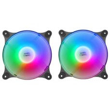 MARS GAMING MFDUO 12CM 2XFANRGB Ult-silent Black