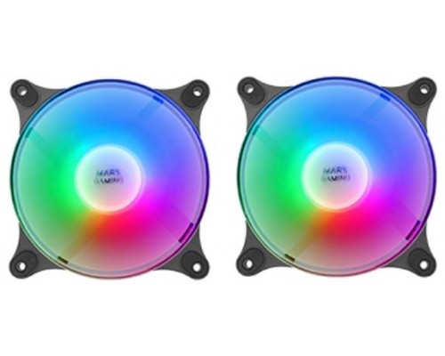 MARS GAMING MFDUO 12CM 2XFANRGB Ult-silent Black