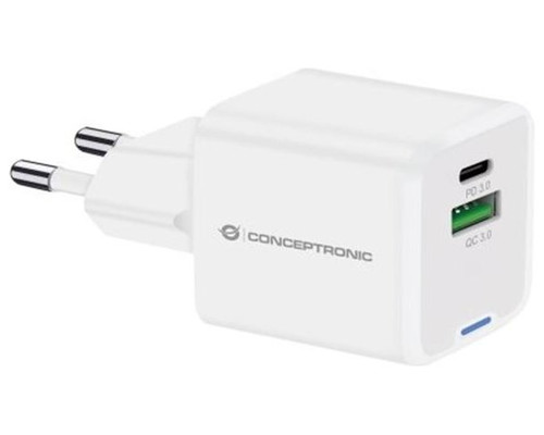Cargador pared conceptronic althea15w 20w blanco-MR8 Cargador pared conceptronic althea15w 20w blanco