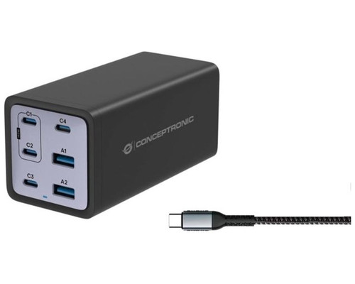 Cargador conceptronic ozul06be 200w + cable-MR24 Cargador conceptronic ozul06be 200w + cable