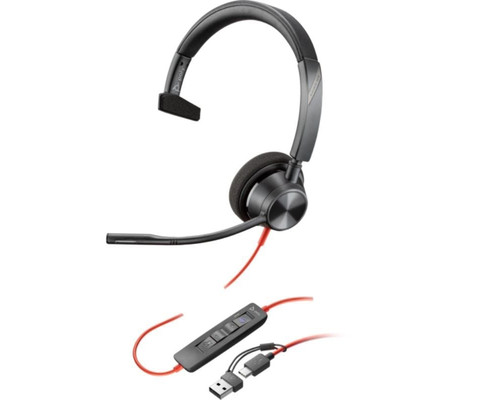 Auriculares poly monoaurales blackwire 3310 con-MR5 Auriculares poly monoaurales blackwire 3310 con