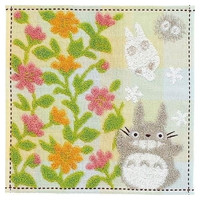 Mini toalla totoro gris jardin flores
