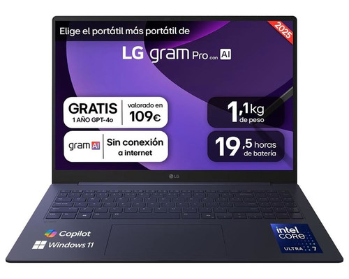 Portatil lg 16z90tp - k.ad88b u7 - 255h 32gb ssd-MR227 Portatil lg 16z90tp - k.ad88b u7 - 255h 32gb ssd