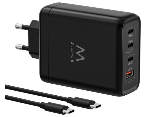 EWENT Cargador USB 140W GaN Fast 4-puertos 2m-IA29 EWENT Cargador USB 140W GaN Fast 4-puertos 2m