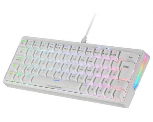 TECLADO MECANICO MKMINIPRO SWITCH BLUE RGB BLANCO MARS GAMING